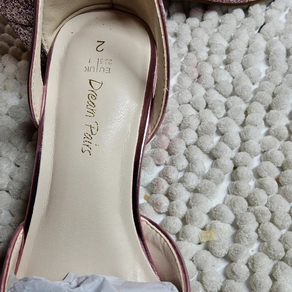 NWOT Girls Size 2 Sparkling Pink Glitter Dress Shoes